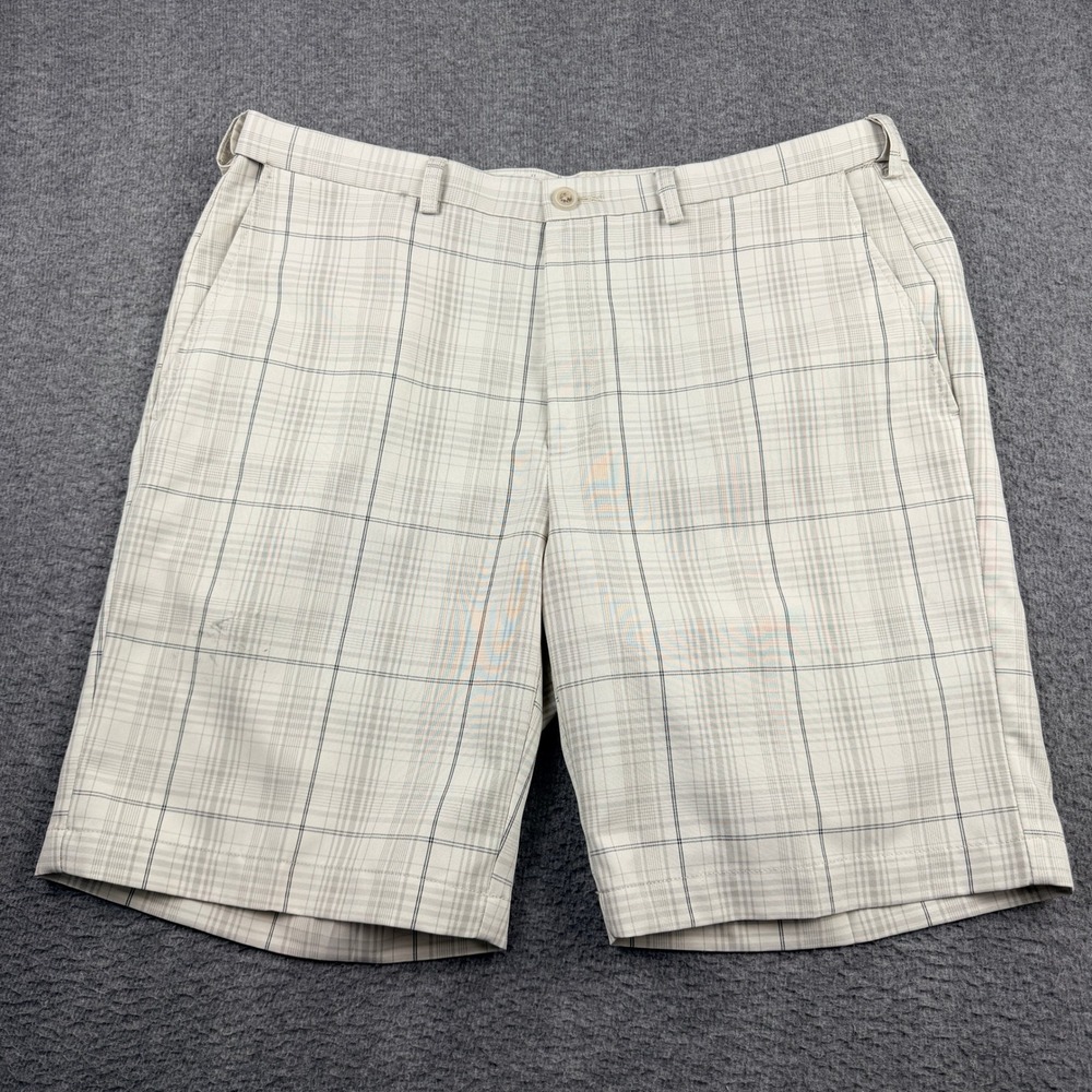 Pebble Beach Men's‎ Plaid Golf Shorts Tan Cream Performance Size 38 WPL 386